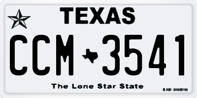 TX license plate CCM3541