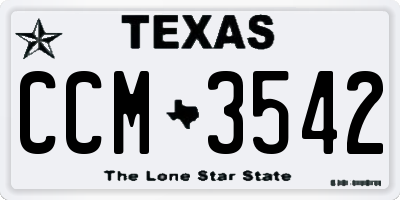 TX license plate CCM3542