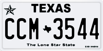 TX license plate CCM3544