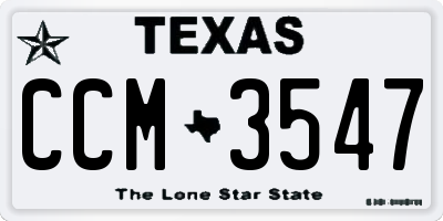 TX license plate CCM3547