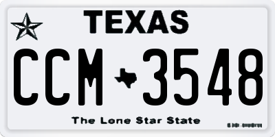 TX license plate CCM3548