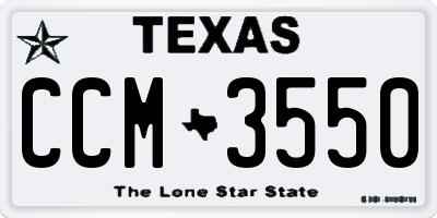 TX license plate CCM3550