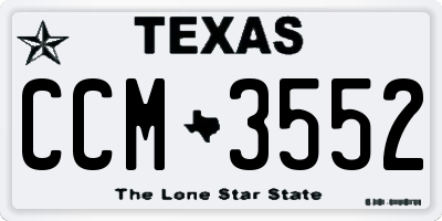 TX license plate CCM3552