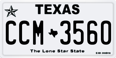 TX license plate CCM3560