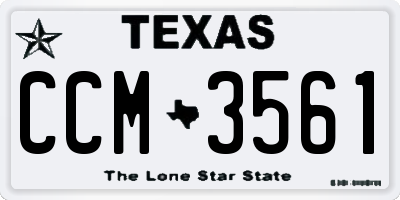 TX license plate CCM3561
