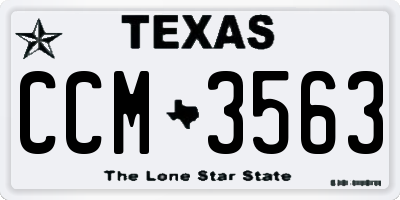 TX license plate CCM3563