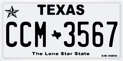 TX license plate CCM3567