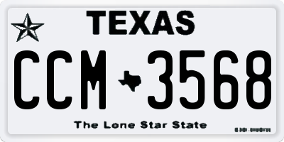 TX license plate CCM3568