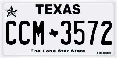 TX license plate CCM3572