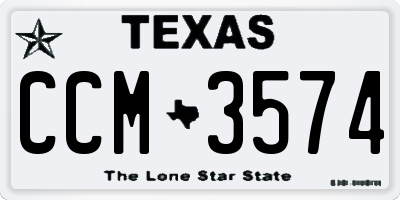 TX license plate CCM3574
