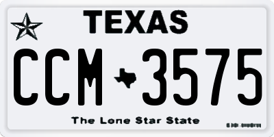 TX license plate CCM3575