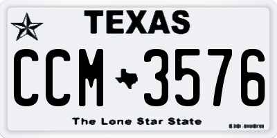 TX license plate CCM3576