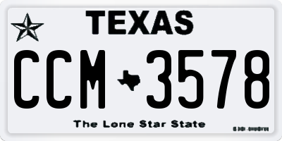 TX license plate CCM3578