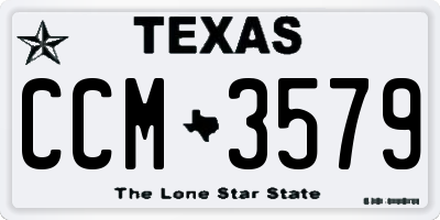 TX license plate CCM3579
