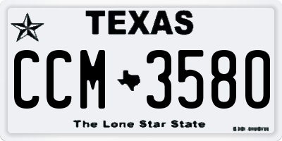 TX license plate CCM3580