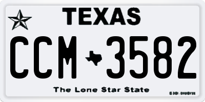 TX license plate CCM3582