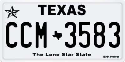 TX license plate CCM3583