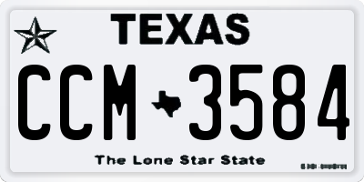 TX license plate CCM3584