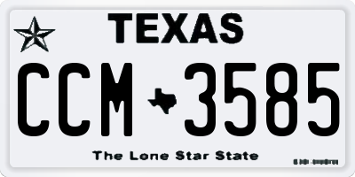 TX license plate CCM3585