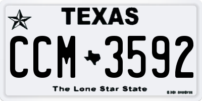 TX license plate CCM3592