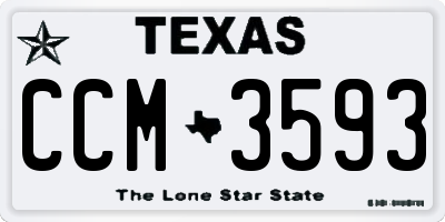 TX license plate CCM3593