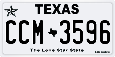 TX license plate CCM3596