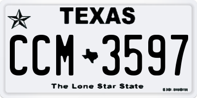 TX license plate CCM3597