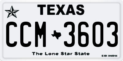 TX license plate CCM3603