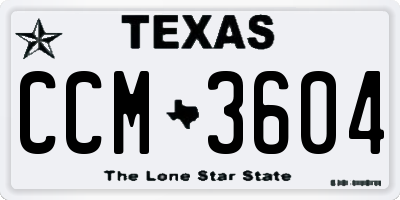 TX license plate CCM3604