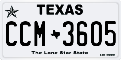 TX license plate CCM3605