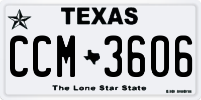 TX license plate CCM3606