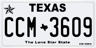TX license plate CCM3609