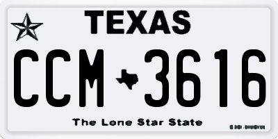 TX license plate CCM3616