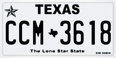 TX license plate CCM3618