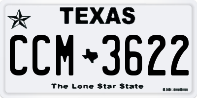 TX license plate CCM3622