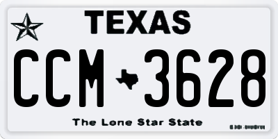 TX license plate CCM3628