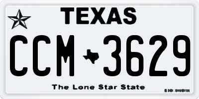 TX license plate CCM3629