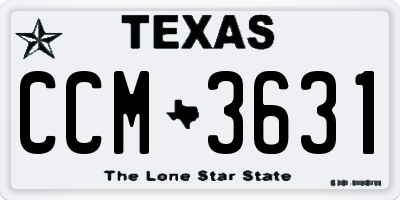 TX license plate CCM3631