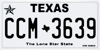 TX license plate CCM3639