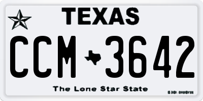 TX license plate CCM3642