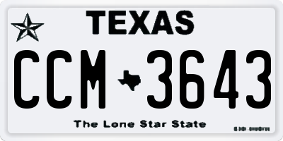 TX license plate CCM3643