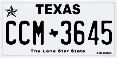 TX license plate CCM3645
