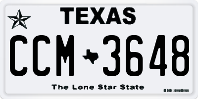 TX license plate CCM3648