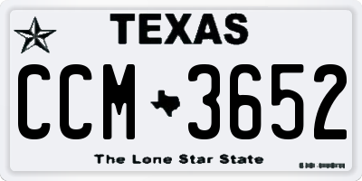 TX license plate CCM3652