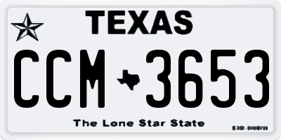 TX license plate CCM3653