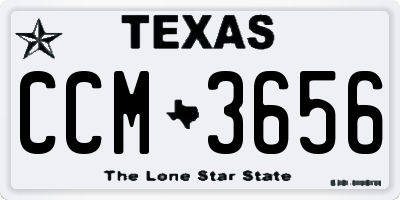 TX license plate CCM3656
