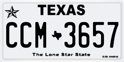 TX license plate CCM3657