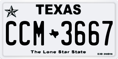 TX license plate CCM3667