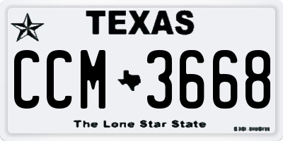 TX license plate CCM3668