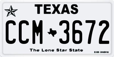 TX license plate CCM3672